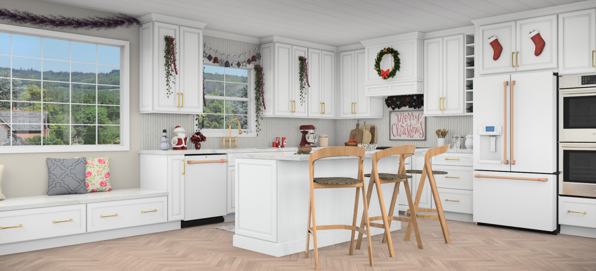 Classic Kitchen with Christmas Theme