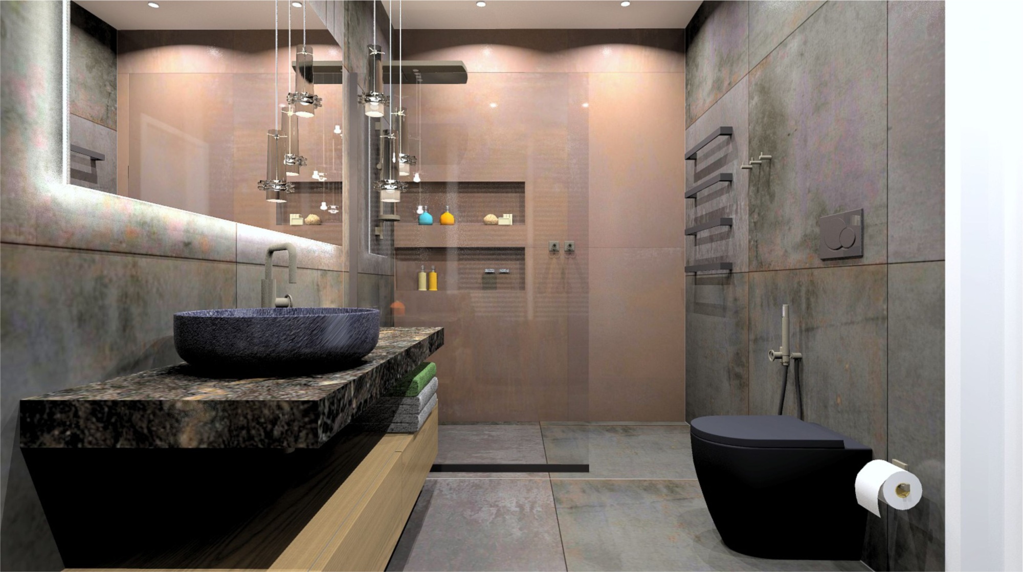 Stone & Metal Bathroom 2